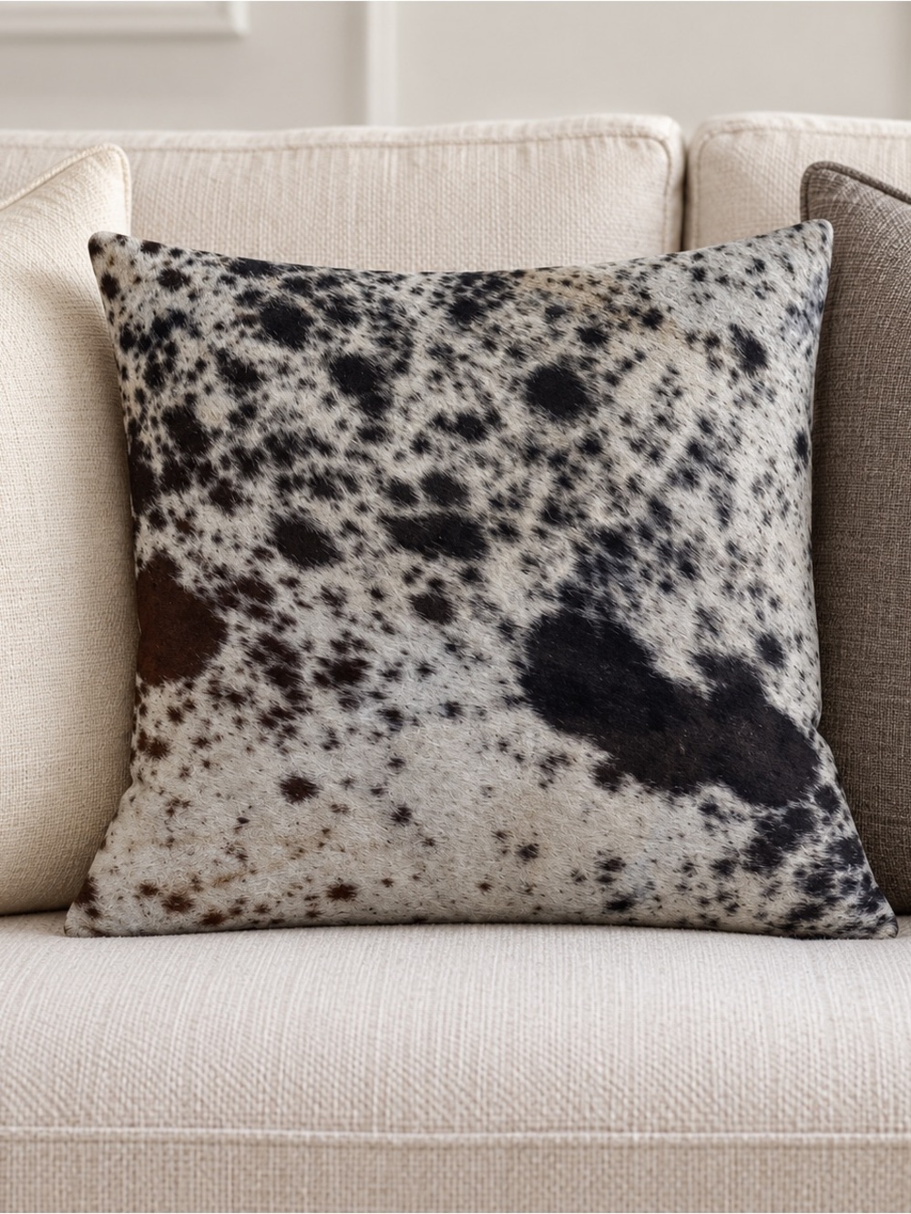 Genuine Cowhide Hair on Hide Pillow Cover 15x15 Western Rustic Decor